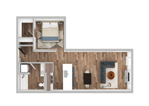 The Gabe Apartments in Portland, Oregon 1J Floor Plan